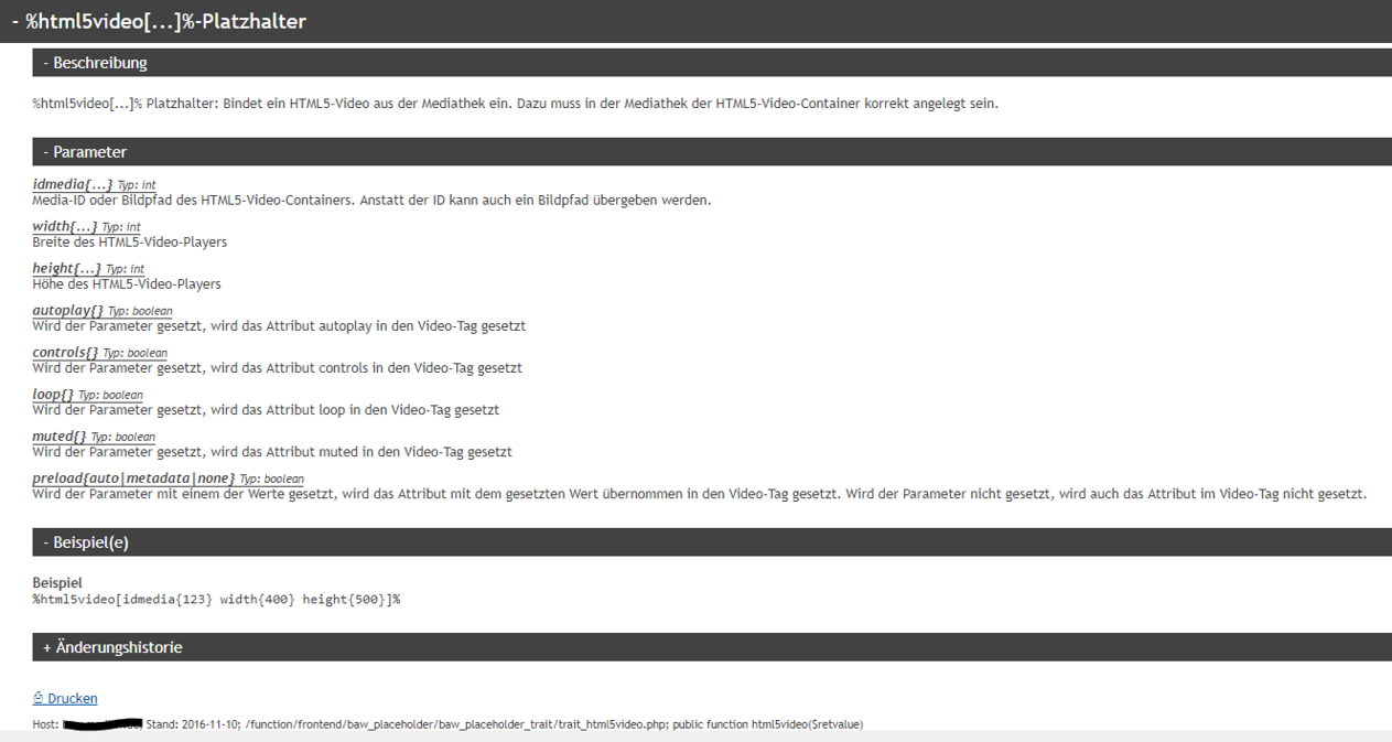 beetools Platzhalter html5video Hilfeausschnitt