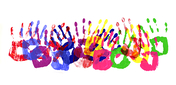 handprints multicolor border